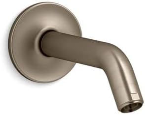 KOHLER 933-BV Purist Shower Arm and Flange, Showerhead Fittings, 1/2-14 NPT Connection, Fits any KOHLER Showerhead, Vibrant Brushed Bronze