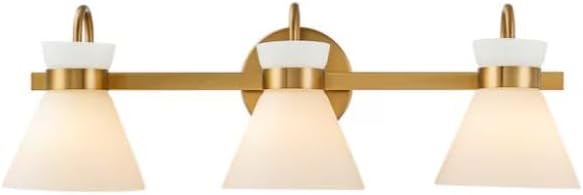 Orign 21 Zadie 24-in 3 Light Champagne Mid-Century Bathroom Vanity Light