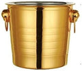 Stainless Steel Ice Bucket, Gold-Plated Thickened Ice Bucket for Bars, Coffee Shops, Parties – Rapid Freezing,