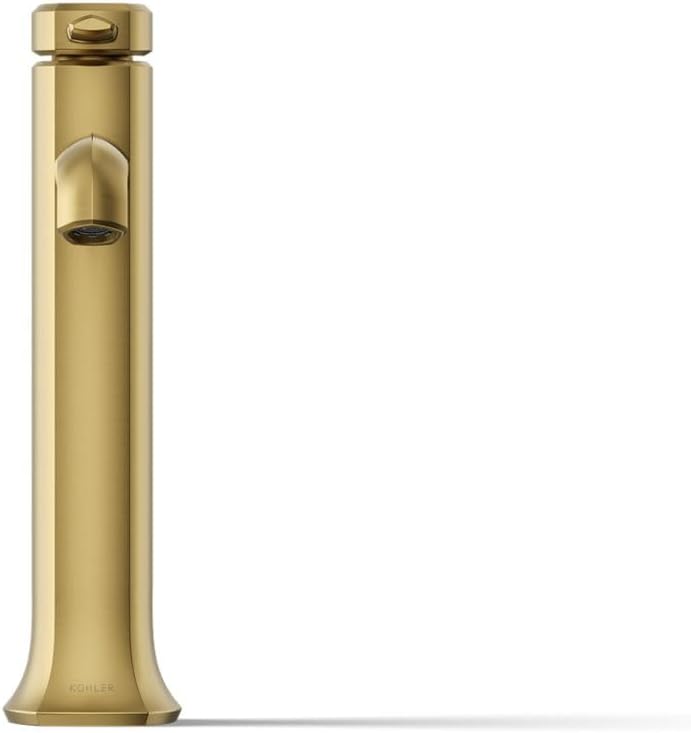 KOHLER 27003-4K-2MB Occasion Tall Single-Handle Bathroom Faucet with Pop-Up Drain Assembly, One Hole Bathroom Sink Faucet, 1.0 gpm, Vibrant Brushed Moderne Brass