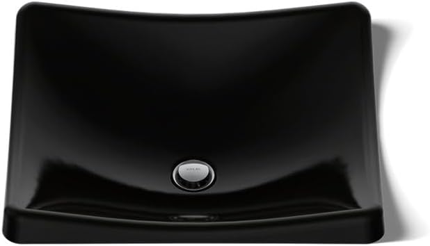 Kohler K-2833-7 DemiLav Above-Counter Single Bowl Bathroom Sink Black Black
