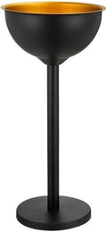 Iice Bucket, Home Party Ice Wine Bucket Bar Ice Bucket Vertical Stainless Steel Champagne Bucket Thickened Outdoor Ice Wine Basin,Ice Bucket for Parties(Black)