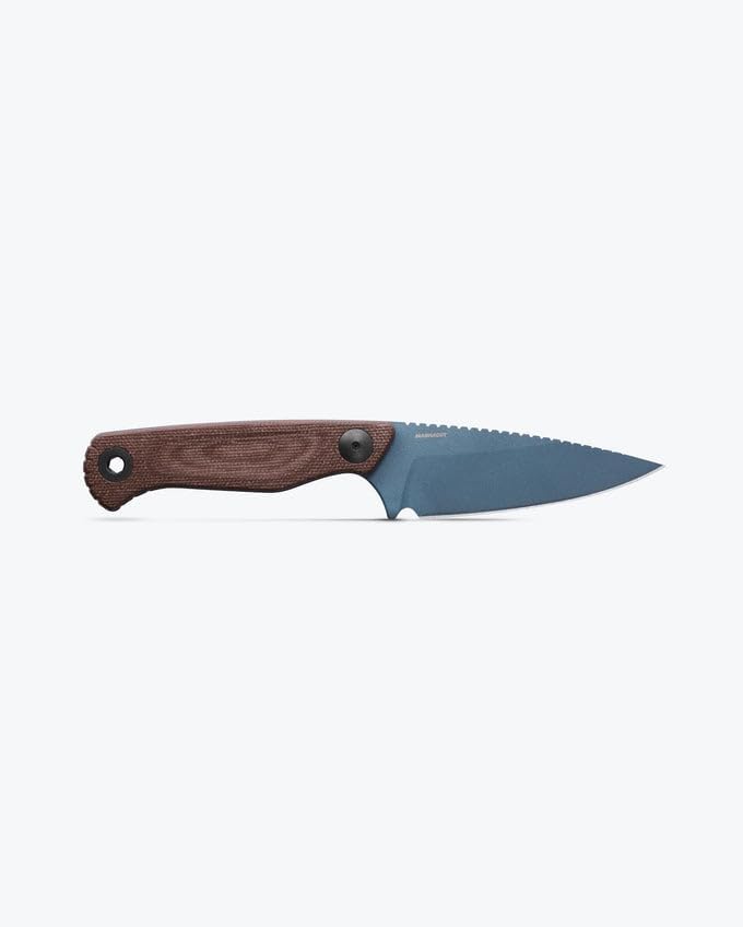 Benchmade - Dacian Fixed Blade Knife with Brown Canvas Micarta Handle and Blue Titanium Cerakote Finish (203BT-03)