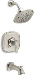 KOHLER Ealing Vibrant Brushed Nickel 1-handle Bathtub and Shower Faucet Valve Included