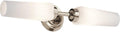 Kichler Truby 2-Light Bathroom Vanity Light Fixture with Satin Etched Cased Opal Glass in Polished Nickel, Modern Wall Mount Light for Mirror (19.75 x 4.5 x 4.5), 45887NI