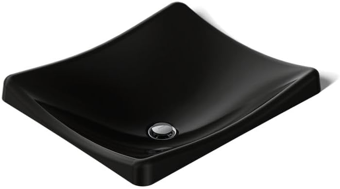 Kohler K-2833-7 DemiLav Above-Counter Single Bowl Bathroom Sink Black Black