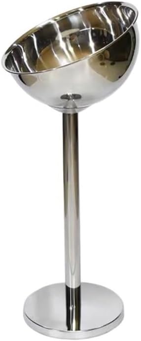Ice Bucket, Vertical Stainless Steel Champagne Bucket Thickened Outdoor Ice Wine Basin Home Party Ice Wine Bucket Bar Ice Bucket Ice Buckets for Parties(Silver)