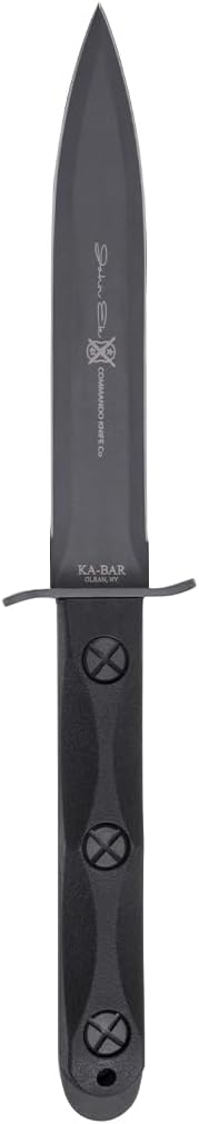 KA-BAR John Ek Commando Knife Co. - EK44 a 6.625 inch 1095 Cro-Van Steel Blade sets in a Glass Filled Nylon Handle 12.625 inch Overall. 56-58 HRC Made in USA