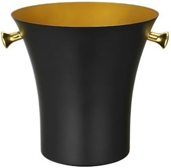Home Stainless Steel Ice Bucket Party Champagne Wine Beer Bar(Black)