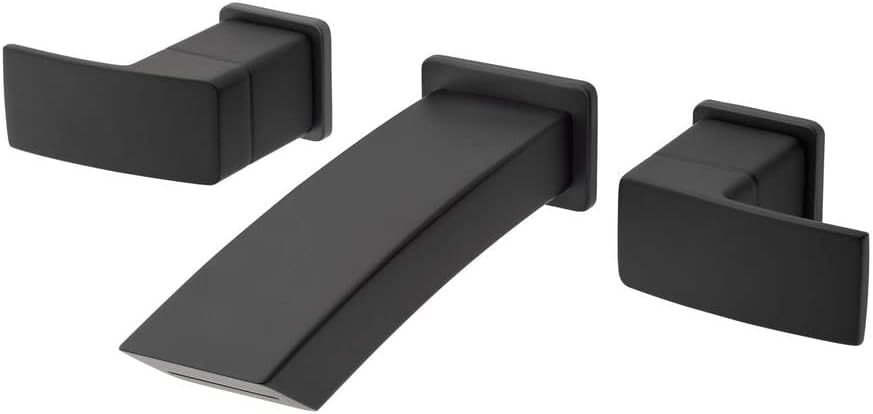 Pfister LG49DF3B Kenzo 2-Handle 8' Wallmount Bathroom Faucet, Matte Black, 3-Hole