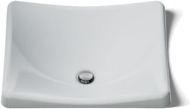 Kohler K-2833-95 DemiLav Rectangular Above-Counter 1 Bowl Bathroom Sink Ice Grey