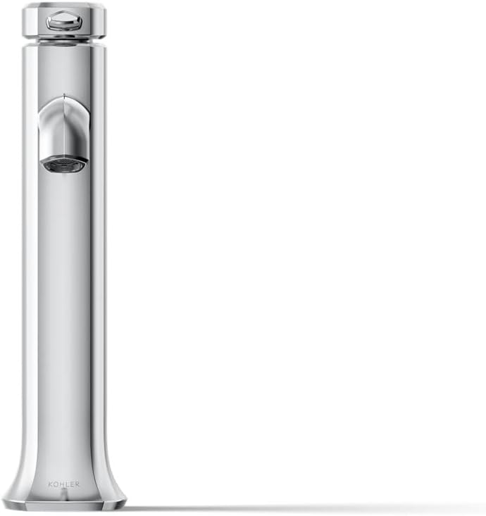 KOHLER 27003-4N-CP Occasion Tall Single-Handle Bathroom Faucet with Pop-Up Drain Assembly, One Hole Bathroom Sink Faucet, 0.5 gpm, Polished Chrome