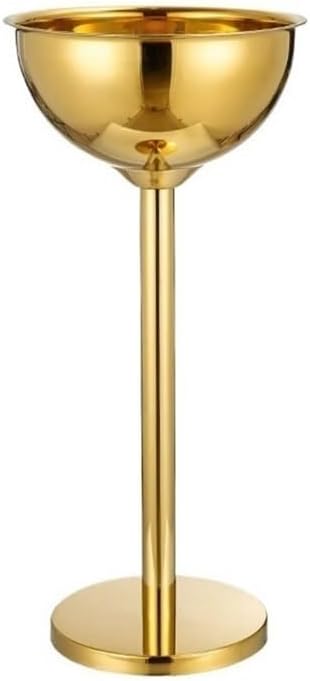 Iice Bucket, Home Party Ice Wine Bucket Bar Ice Bucket Vertical Stainless Steel Champagne Bucket Thickened Outdoor Ice Wine Basin,Ice Bucket for Parties(Gold)