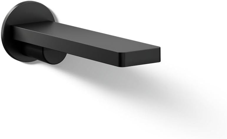 Kohler 73120-BL Composed Wall-Mount Non-Diverter Bath Spout, Matte Black
