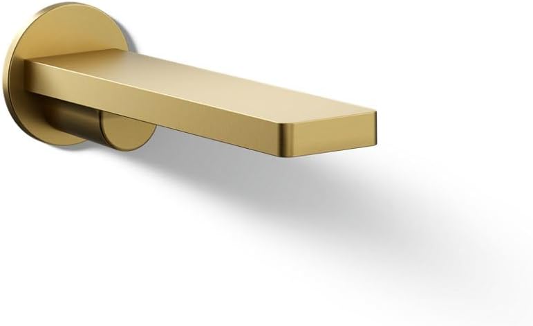 Kohler 73120-2MB Composed Wall-Mount Non-Diverter Bath Spout, Vibrant Brushed Moderne Brass