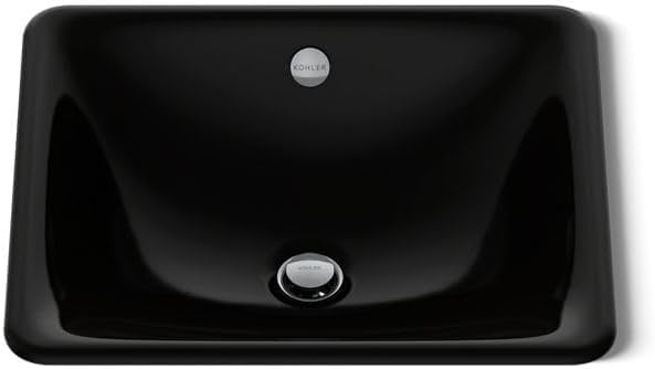 KOHLER 5400-7 Iron Plains Dual-Mount Bathroom Sink, Black