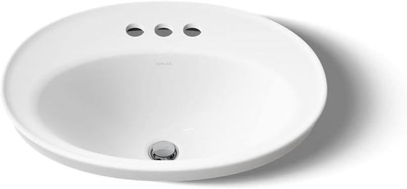 Kohler K-2075-4-0 Serif Self-Rimming Bathroom Sink, White