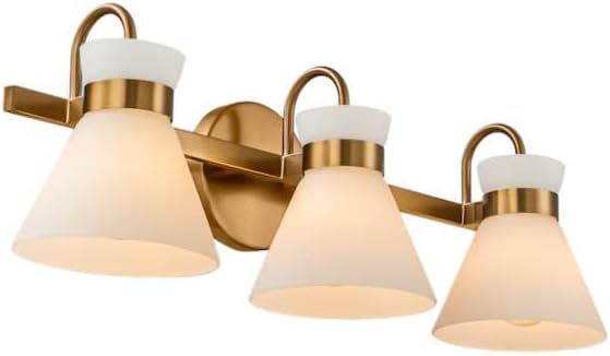 Orign 21 Zadie 24-in 3 Light Champagne Mid-Century Bathroom Vanity Light