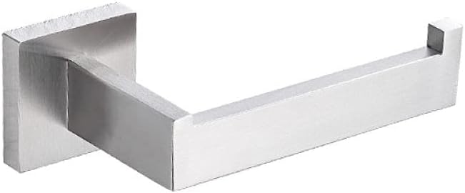 Modern Brushed Nickel Bathroom Hardware - Wall-Mounted Towel Rack, Robe Hook, Tissue Paper & More(Single Paper Holder)