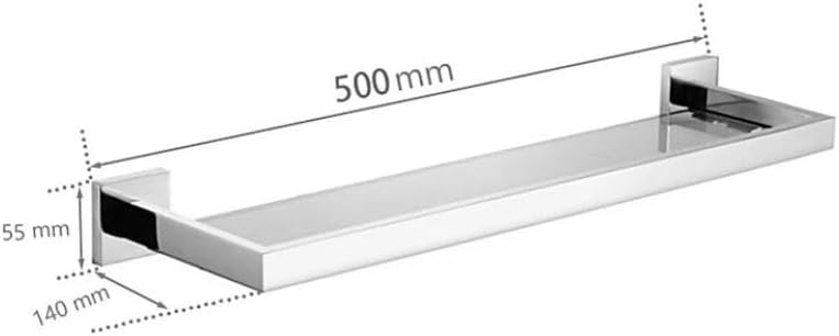 Stainless Steel Bathroom Accessories Brushed Nickel Towel Rack Toilet Paper Holder Towel Bar Hook Toilet Hardware,Glass Shelf 50cm,
