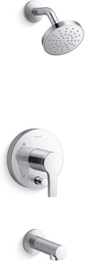 KOHLER T35327-4G-CP, Elate Rite-Temp Shower Trim Kit with Push-Button Diverter, 1.75 GPM Showerhead, Polished Chrome, Sleek Shower Fixture, Easy to Clean