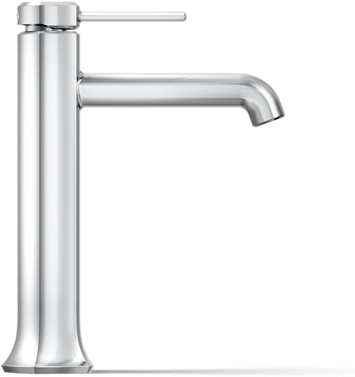 KOHLER 27003-4N-CP Occasion Tall Single-Handle Bathroom Faucet with Pop-Up Drain Assembly, One Hole Bathroom Sink Faucet, 0.5 gpm, Polished Chrome