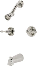 Kingston Brass KB246ALPN Victorian Double-Handle Tub and Shower Faucet in Polished Nickel