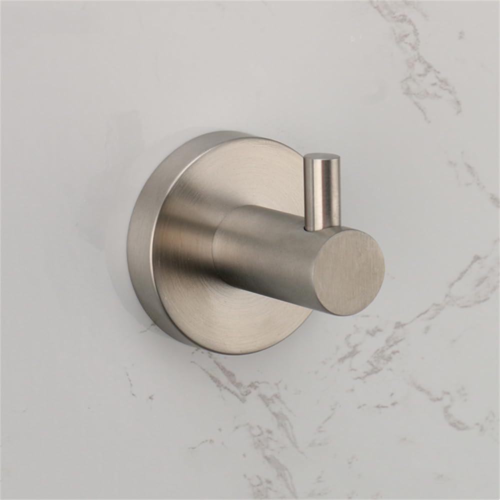 Towel Rack Bathroom Accessories, Brushed Nickel, Towel Rack, Hooks, Towel Holder, Shelf, Roll Paper Holder, Toilet Brush, Soap Dish, Glass Shelf, Double Hook