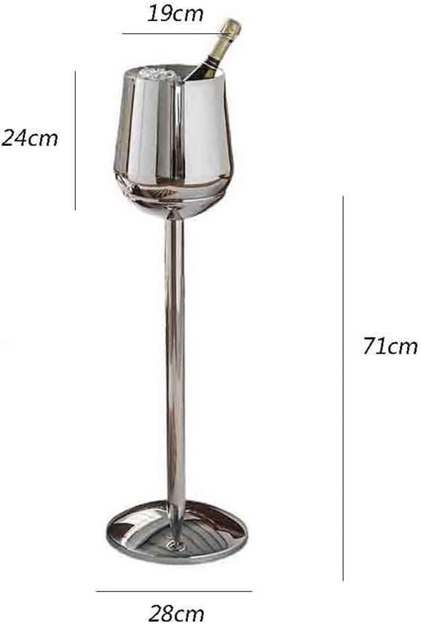 Portable Creative Vertical Floor Standing Ice Bucket Light Luxury Champagne Bucket Chill Bucket Stand Stainless Steel Ice Bucket Party