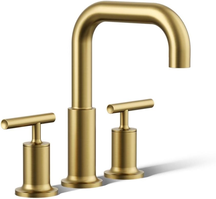 Kohler T14428-4-2MB Purist Deck-Mount High-Flow Bath Faucet Trim with Lever Handles, Valve Not Included, Vibrant Brushed Moderne Brass