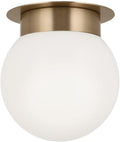 Kichler Albers 8.0 Inch 1 Light Flush Mount Ceiling Light with Opal Glass in Champagne Bronze 52586CPZ