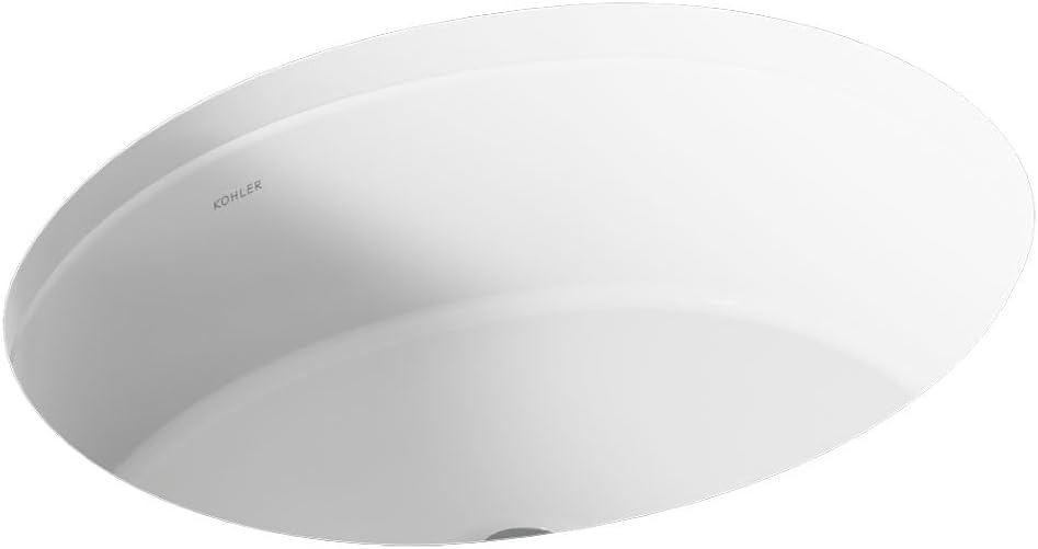 Kohler K-2881-0 Verticyl Oval Undercounter Bathroom Sink, White, One Size