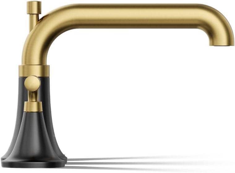 Kohler T26440-4-BMB Tone™ Deck-Mount Bath Faucet Trim with Diverter, Matte Black with Brushed Moderne Brass