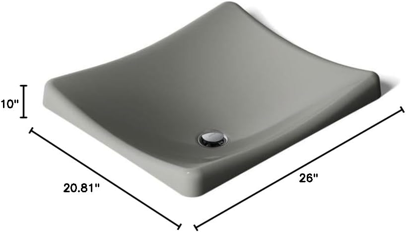 KOHLER K-2833-58 DemiLav Wading Pool Bathroom Sink, Thunder Grey