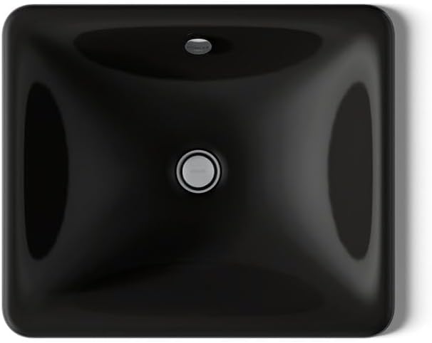 KOHLER 5400-7 Iron Plains Dual-Mount Bathroom Sink, Black