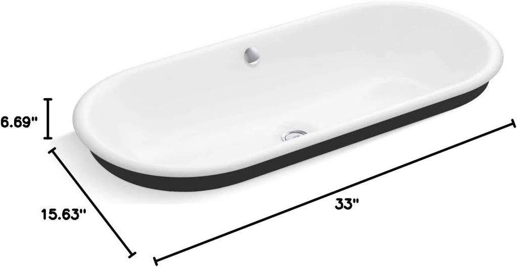 KOHLER K-20213-P5-0 Capsule Vessel/Drop-In/Under-Mount Bathroom Sink with Iron Gate painted Underside