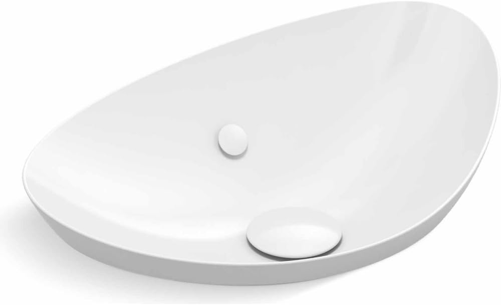 Kohler 20704-0 Veil™ 21' oval vessel bathroom sink, White