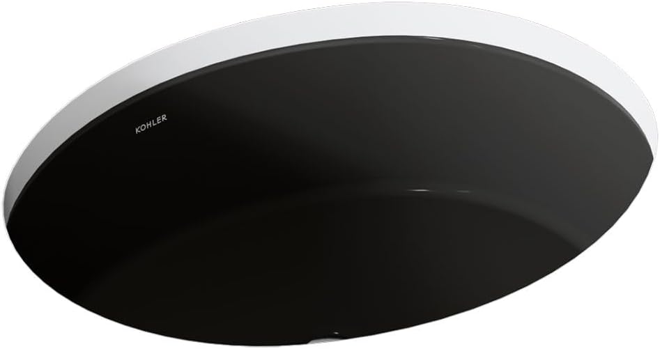 Kohler K-2881-7 1-Bowl Undermount Bath Sink Black Black