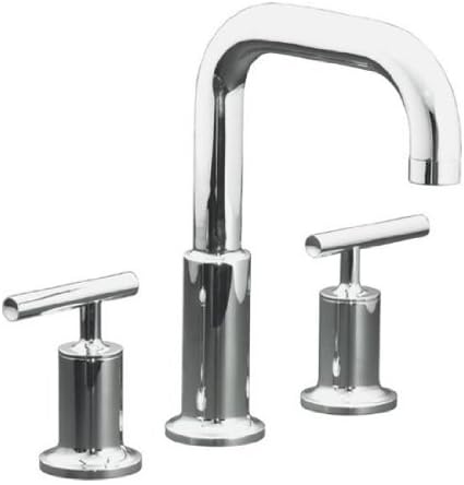Kohler T14428-4-AF Purist Deck-Mount High-Flow Bath Faucet Trim with Lever Handles, Valve Not Included, Vibrant French Gold