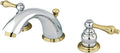 Kingston Brass KB974AL Victorian Widespread Lavatory Faucet with Metal lever handle, Polished Chrome and Polished Brass,8-Inch Adjustable Center