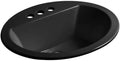 Kohler K-2699-4-7 vitreous China Drop-In oval Bathroom Sink, 21 x 21 x 9.8 inches, Black/Black