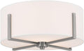 Kichler Malen 52593CLP Flush Mount 2-Light 15.5˝ with White Fabric Shade in Classic Pewter