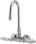 Kingston Brass CC74T1 Vintage Leg Tub Filler, Porcelain Lever Handle, Polished Chrome,8-Inch Adjustable Center