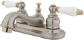 Kingston Brass KB609B Restoration Centerset Lavatory Faucet Retail Pop-Up, 4', Brushed Nickel/Polished Brass