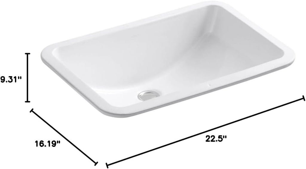 KOHLER K-2214-G-0 Ladena Undercounter Bathroom Sink, White One Size