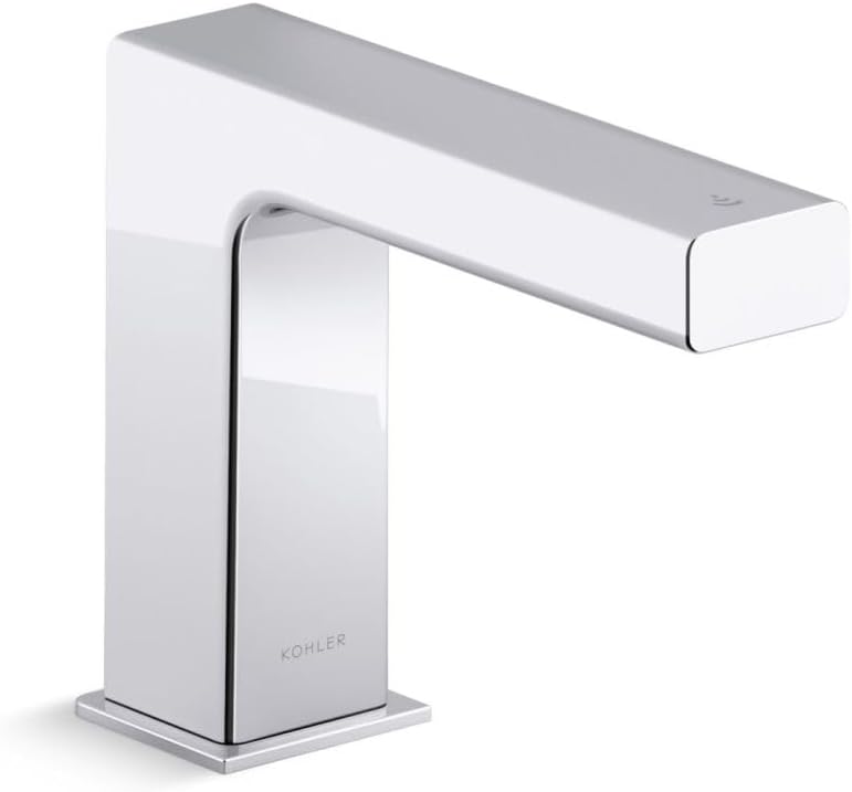 KOHLER 104S36-SANA-CP Strayt Touchless Bathroom sink Faucet with Kinesis sensor Technology, DC Powered, Chrome Finish