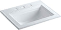 Kohler 2337-8-0 Memoirs® Stately 22-3/4' rectangular drop-in bathroom sink, White