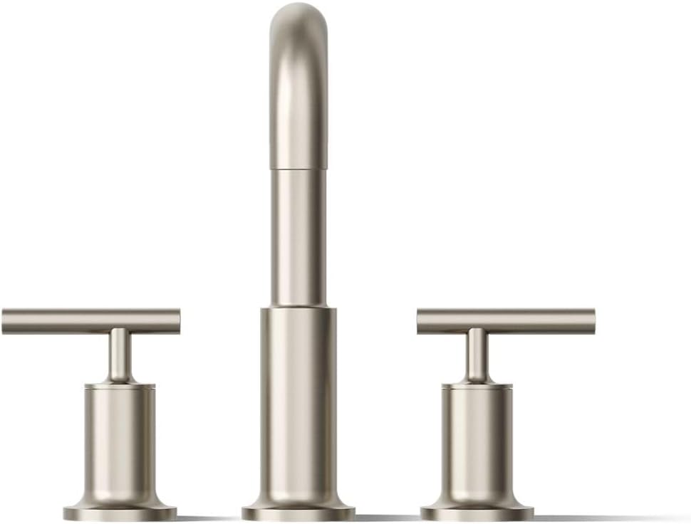 Kohler T14428-4-BN Purist Deck-Mount High-Flow Bath Faucet Trim with Lever Handles, Valve Not Included, Vibrant Brushed Nickel
