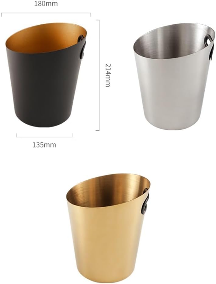 Stainless Steel Ice Bucket 5L Golden Champagne and Wine Bucket Cooler Ice Buckets for Drinks and Parties(Gold)
