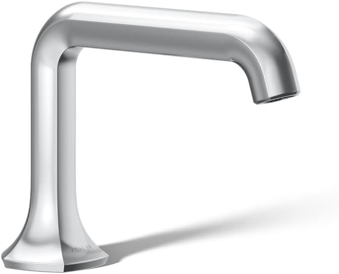 KOHLER 27009-K-CP Occasion Bathroom Sink Faucet Spout, Stationary Deck-Mount Bathroom Sink Spout, 1.0 gpm, Polished Chrome